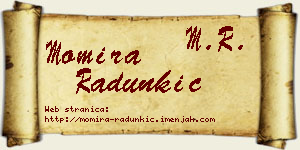 Momira Radunkić vizit kartica